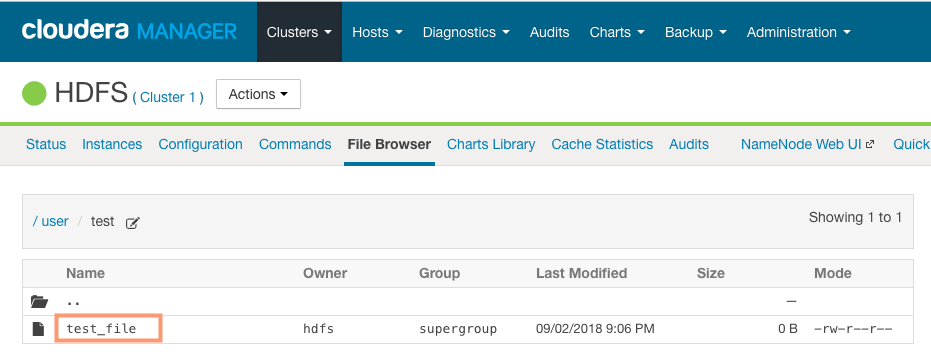 verify restoring HDFS snapshot from Cloudera Manager CCA 131